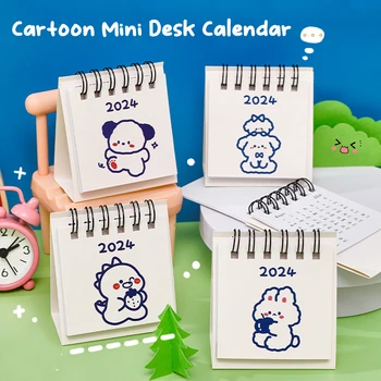 2024 Aastal Lihtne Ins Väike Laua Kalender Õpilase Töölaua Cute Cartoon Koera, Küülik Mini Märkus Memo Kalender Uuringu Office Kalender