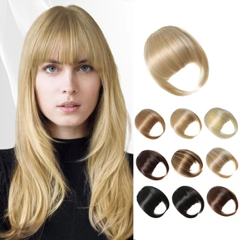 2TK Clip-In Tukk juuksepikendusi Sünteetiline Parukas Võltsitud Fringe on Juuste Loomulik Blond Tukk Tarvikud Tukk Juuksekaunistused Naistele