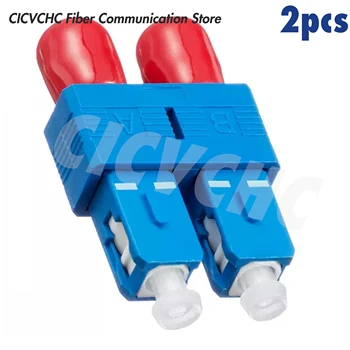 2tk SC/UPC(Mees)-ST/UPC(Naine)- Single mode - Duplex Fiber Optic Adapter-Hübriid Paaritumist Adapter