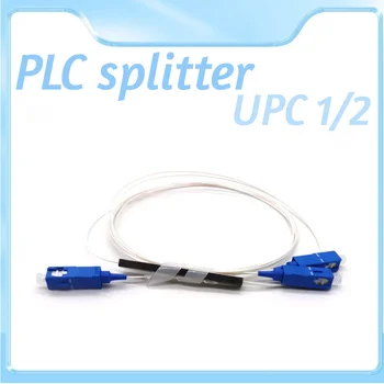 5-10tk/palju Fiber Optiline PLC Splitter KS UPC 1*2 Mini terasest toru tüüp 1x2 0,9 mm G657A1 LSZH 1m PLC splitter SC/UPC