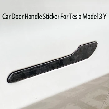 Auto Ukselingi Kleebise Jaoks Tesla Model 3 Y 2017 - 2022 Ukse Wrap Kate Kleebi Model3 Mudel Y Tarvikud Carbon Fiber