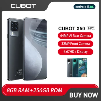 Cubot X50 Nutitelefoni Android 8GB RAM, 256GB ROM 6.67 Tolli FHD+ Helio P60 Okta Core 32MP Selfie 4500mAh 4G LTE Mobile Telefoni NFC