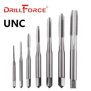 Drillforce UNC automaadil Lõng Tap Drill Bits HSS Sirge Flööt 2-56 3-48 4-40 5-40 6-32 8-32 10-24 5/8-11 3/4-10 7/8-9