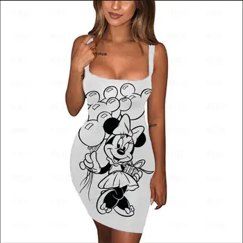 Elegantne Kleidid Naistele 2022 3D Print Disney Kleit Naine, Mood Minnie Mouse vest Seksikas Cartoon Naiste Suvine Kleit