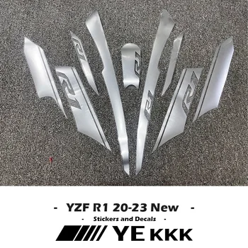 GT Flash Hõbedane Mootorratas Kleebise Jaoks YAMAHA YZFR1 R1 YZF-R1M YZF-R1S 2020-2023 Voolundi Decal Shell Kleebis Uus