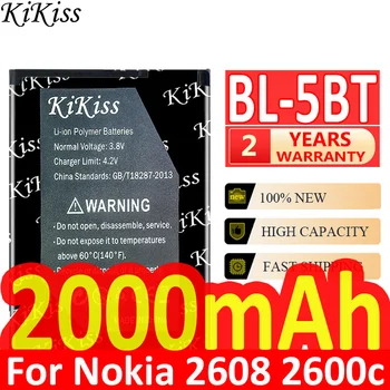 KiKiss Kõrge Kvaliteedi 2000mAh akut BL-5BT Aku Nokia 2608 2600c 7510a 7510s N75 Aku BL5BT BL 5BT Batteria + Tracking Number