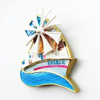 Külmkapp Magnet kreeka paadi kujuline käsitöö, loominguline kultuurmaastiku kaunistamiseks, sõnumi kleebised, turismi-suveniire