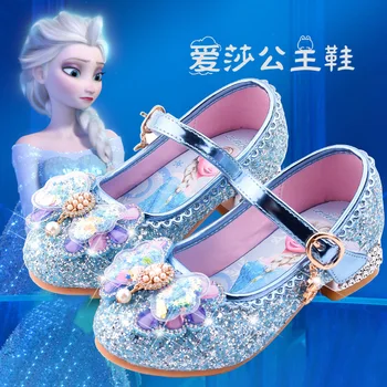 lapsed kingad Tüdrukute Sandaalid Külmutatud 2 Elsa Princess Kingad Väikesed Tüdrukud Kristall Kingad Lapsed Kõrged Kontsad Catwalk Show Kingad