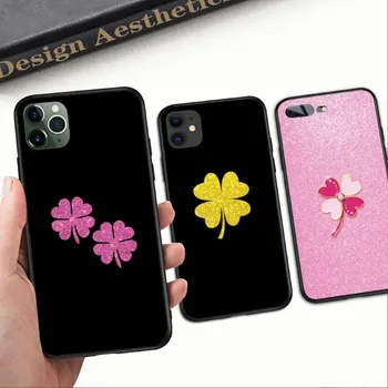 Lucky Clover Mobile Cell Phone Case for iPhone 15 14 13 12 11 XS X 8 7 6 Plus Mini Pro Max SE 2022 Must Pehme Telefoni Kate Funda