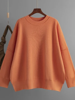 Mood Naiste Kampsunid 2023 Uus Sügis-Talvine LAHTINE Tahke Pika Varrukaga Top korea Fashion Knitwears Üle Suurusega Algatusel Pulovers