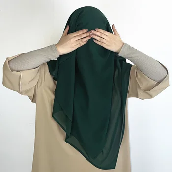 Naiste Abaya Aafrika Riides Naiste Sall Naistele, Moslemi Ilus Hijab Sifonki Ees Kaks Kihti Tagasi Kolm Kihti Glamuuri