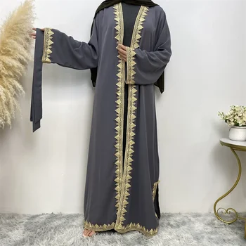 Naiste Kampsun Moslemi Dubai Abayas Mood Tikitud Pikk Kleit Türgi, Saudi Araabia Kleidid Naistele Tahke Islami Riided