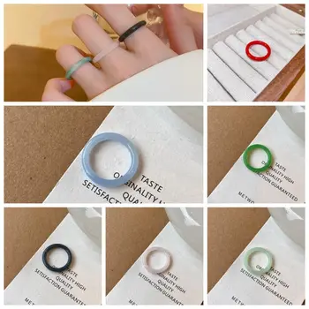 Plastist Vaik Ringi Mood Läbipaistev Klaas/Lucite Korea Stiilis Aksessuaarid Geomeetriline Ring Äädikhappega Sõrme Ringi Naised