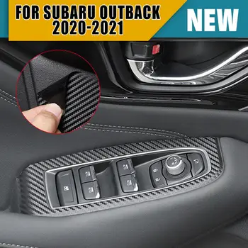 Sest Subaru Outback 2020-2021 süsinikkiust Interjööri Plaaster Vasakpoolse rooliga Akna Nuppu, Paneel, Kleepsud 4 Tk