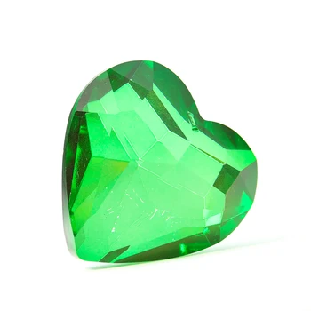 Smaragdroheline Armastus Südames Crystal Lihvitud Prisma Ripats Ripub Lühter Osa Vikerkaar Päike Püüdja Vahuveini Pulmapidu Decor