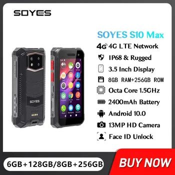 SOYES S10 Max Karm 4G Mini Nutitelefonid 3,5-Tolline Puutetundlik Ekraan, Okta Core 6GB/8GB+256GB 10 Android Mobiiltelefoni Face ID Avada NFC
