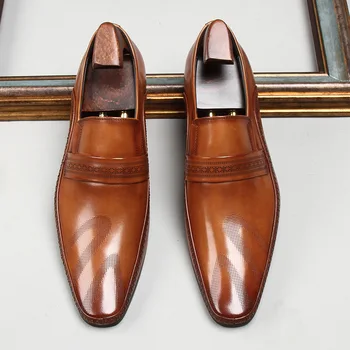 Uus zapatos para hombres de vestir chaussures homme de luxe mocassins hommes mens kleit kingad