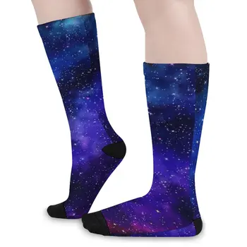 Värvikas Galaxy Sukad Naised Mehed Lillad Ja Sinised Sokid Kvaliteediga Kaasaegne Sokid Rula Mitte Tõsta Kohandatud Sokid Kingitus Idee