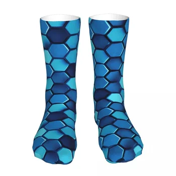 Õnnelik Naljakas Sokid Mees Mens Naiste Abstraktne 3d Kärgstruktuuri Muutes Sokid Sinine Kvaliteetsed Sokid Kevad Suvi Sügis Talv