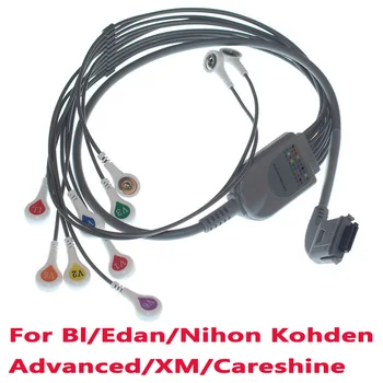 Ühilduva Biomedical/Edan/Nihon Kohden/Advanced/XM EKG Holter Kanda Diktofoni 10 Plii 90 Kraadine Pistik Pistik Kaabel